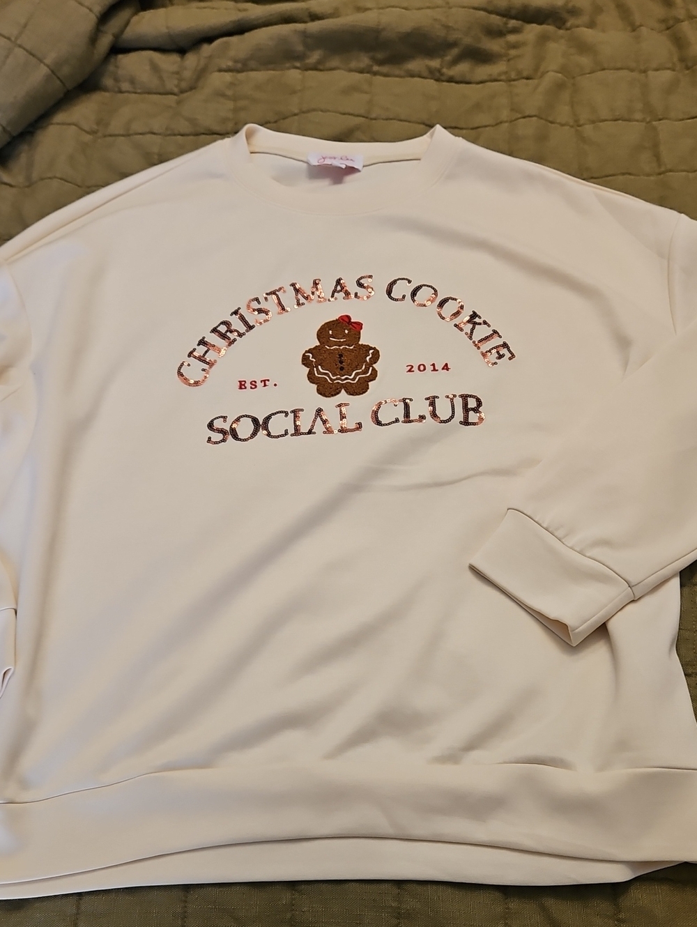 Jess Lea Holiday Christmas Cookie Social Club Womans Crewneck NWOT